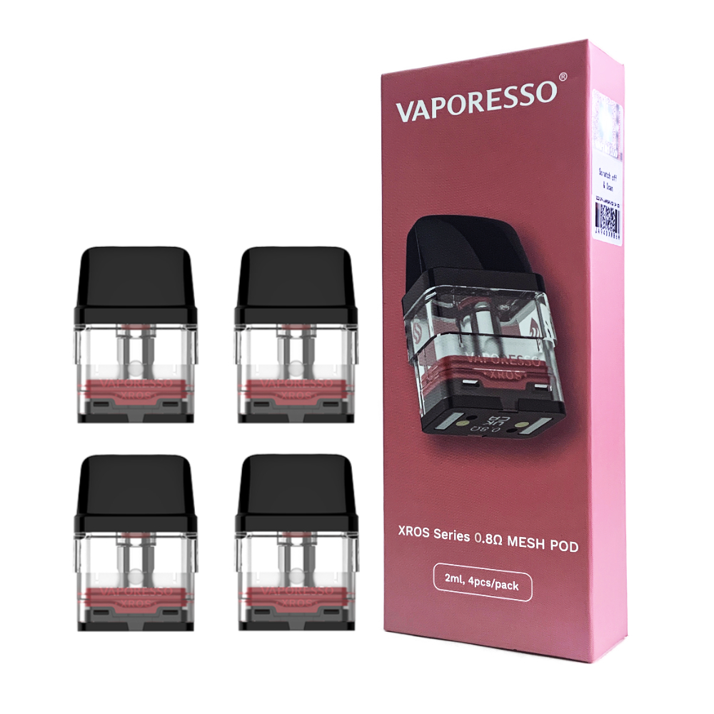 Vaporesso XROS シリーズ 交換用POD カートリッジ 1箱（4個入）:0.8Ω:-