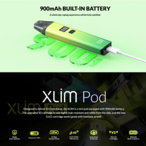 OXVA XLim 25W Pod Kit + POD1箱（0.8Ω）+ シリコンケース＆ストラップ